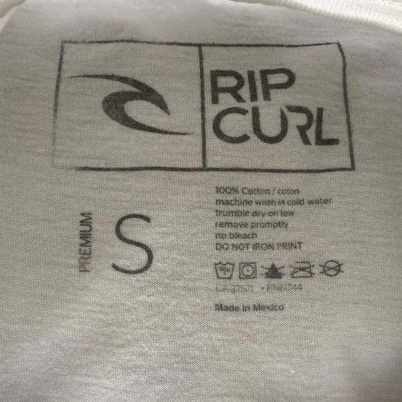 RIP CURL Surf Colorful Logo White Tee Shirt Men S Small - Picture 4 of 5